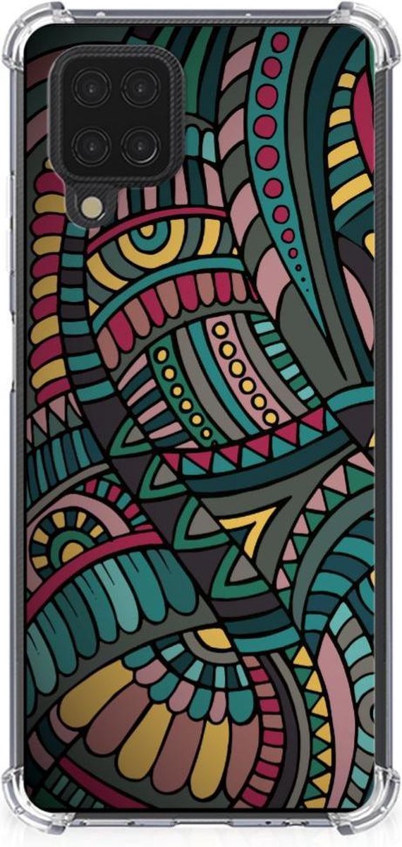 Samsung Galaxy A12 Doorzichtige Silicone Hoesje Aztec