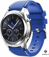 Siliconen Smartwatch bandje - Geschikt voor  Samsung Gear S3 bandje siliconen - blauw - Strap-it Horlogeband / Polsband / Armband