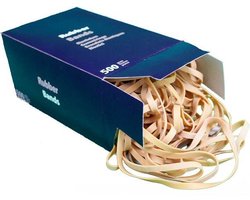 500 gram - elastiekjes - Ø80mm (125x4) - breedte 4mm - doos - naturel - ca 315 stuks