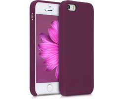 kwmobile telefoonhoesje geschikt voor Apple iPhone SE (1.Gen 2016) / iPhone 5 / iPhone 5S - Hoesje met siliconen coating - Smartphone case in bordeaux-violet