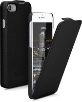 kalibri flip cover geschikt voor Apple iPhone SE (2022) / iPhone SE (2020) / iPhone 8 / iPhone 7 - ultradunne leren hoes voor smartphone - zwart