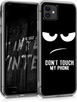 kwmobile telefoonhoesje voor Apple iPhone 11 - Hoesje voor smartphone in wit / zwart - Don't Touch My Phone design