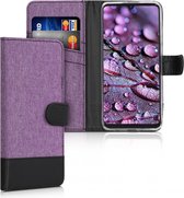 kwmobile telefoonhoesje voor Huawei P30 Lite - Hoesje met pasjeshouder in paars / zwart - Case met portemonnee