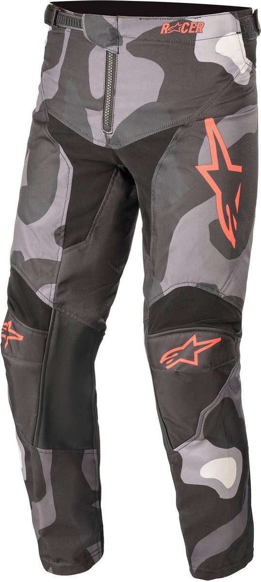 Alpinestars Youth Racer Tactical Gray Camo Red Fluo Motorcycle Pants 24