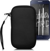 kwmobile Tasje voor smartphones S - 4,5" - Insteekhoesje van neopreen in zwart - Maat: 14,4 x 8,3 cm