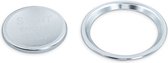 kwmobile Beschermene sticker voor start-stopknop voor VW Start-Stop Button - Decoratief aluminium frame in zilver