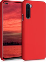 kwmobile telefoonhoesje geschikt voor OnePlus Nord - Hoesje met siliconen coating - Smartphone case in rood