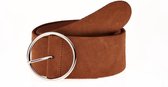 Elvy Fashion - Suede Belt Women 60740 - Cognac - Size 75