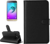 Voor Galaxy J3 Litchi Texture Horizontale Flip Leather Case met houder & kaartsleuven & portemonnee (zwart)