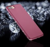 Voor iPhone 8 Plus & 7 Plus Crystal Decor Zijkanten Frosted Soft TPU beschermende achterkant van de behuizing (paars)