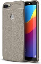 Voor Huawei Honor Play 7C Litchi Texture Soft TPU Protective Back Cover Case (grijs)
