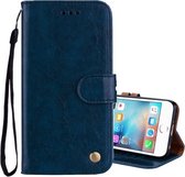 Voor iPhone 6 Plus & 6s Plus Business Style Oil Wax Texture Horizontale Flip lederen tas met houder & kaartsleuven & portemonnee (blauw)