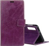 Retro Crazy Horse Texture Horizontale Flip Leren Case voor Galaxy A7 (2018), met houder & kaartsleuven & portemonnee (paars)