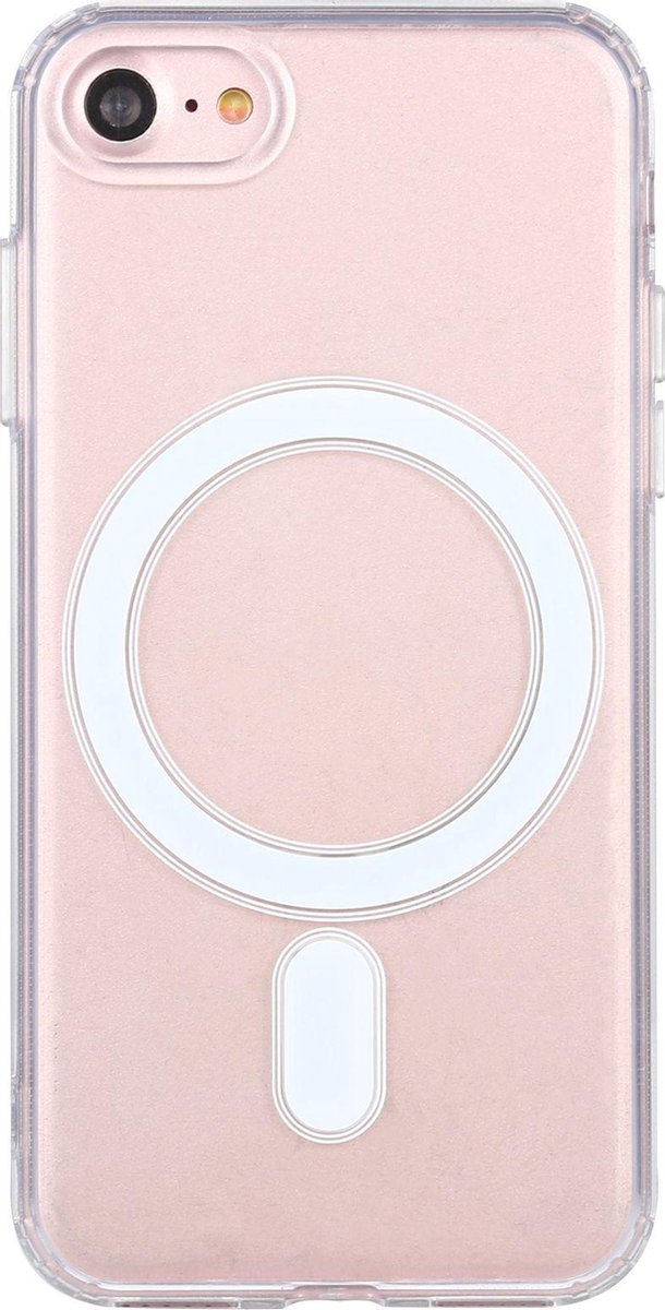 Mobigear Doorzichtig Hoesje geschikt voor Apple iPhone SE (2020) MagSafe Telefoonhoesje Hardcase | Mobigear Crystal Backcover | Geschikt voor MagSafe | Geschikt voor Draadloos Opladen met Magnetische Ring | Geschikt voor MagSafe Case - Transparant