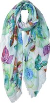 Juleeze Sjaal Dames Print 80*180 cm Groen, Blauw Synthetisch Shawl Dames Sjaal