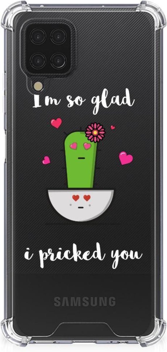 Samsung Galaxy A12 Stevig Bumper Hoesje Cactus Glad