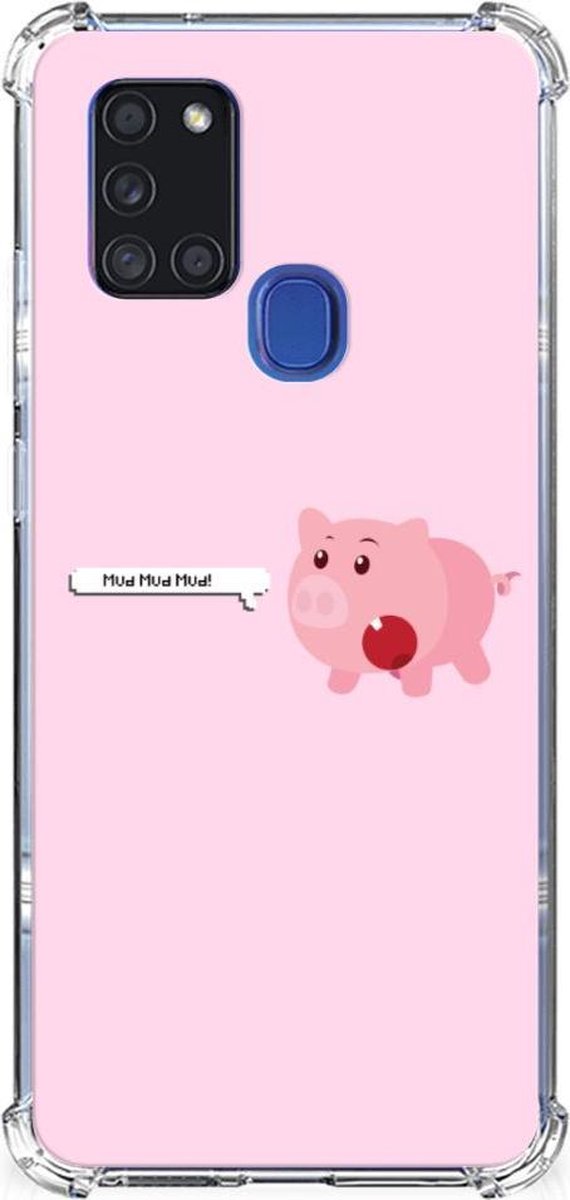 Samsung Galaxy A21s Stevig Bumper Hoesje Pig Mud