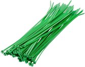 Kabelbinders/tie-wraps pakket groen 400x stuks in 2 verschillende formaten 10 cm(200x) + 20 cm(200x)