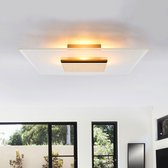 ROTHFELS - LED plafondlamp - 4 lichts - aluminium, staal, glas - H: 7 cm - aluminium, mat geborsteld, gesatineerd - Inclusief lichtbronnen