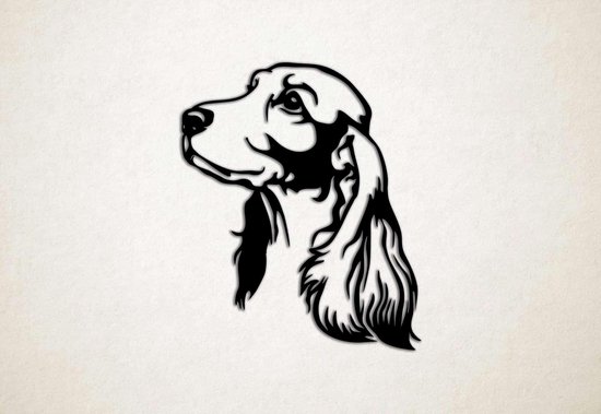 Wanddecoratie - Hond - Engelse Cocker Spaniel - M - 72x60cm - Zwart - muurdecoratie - Line Art