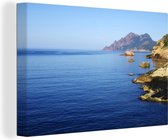Canvas Schilderij Ruige kust in het Europese Corsica - 60x40 cm - Wanddecoratie