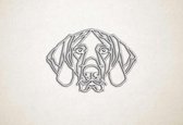 Line Art - Hond - German Pointer - M - 60x87cm - EssenhoutWit - geometrische wanddecoratie