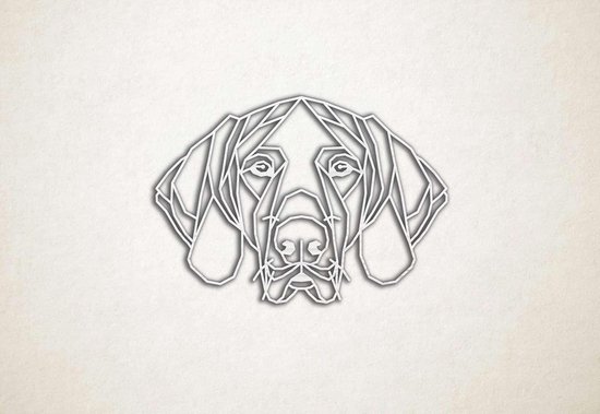 Line Art - Hond - German Pointer - M - 60x87cm - EssenhoutWit - geometrische wanddecoratie
