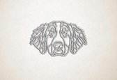 Line Art - Hond - Berner sennen - XS - 18x30cm - EssenhoutWit - geometrische wanddecoratie