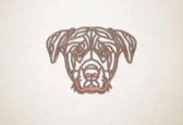 Line Art - Hond - Rottweiler 2 - M - 60x82cm - Multiplex - geometrische wanddecoratie