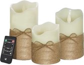 FlinQ LED Kaarsen Touw - Inclusief Afstandsbediening - Bewegende Vlam - Veilig & Duurzaam - Realistische Kaarsen - Waxinelichtjes - Kerstverlichting - 3-pack