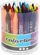 Colortime kleurkrijt, dikte 11 mm, l: 10 cm, diverse kleuren, 48stuks