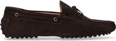 Manfield - Heren - Donkerbruine suède loafers - Maat 41