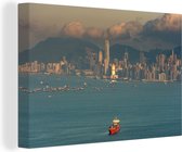 Canvas Schilderij Hong Kong - Eiland - Water - 30x20 cm - Wanddecoratie