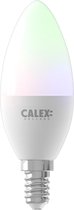 CALEX - LED Lamp - Smart Kaarslamp B35 - E14 Fitting - Dimbaar - 5W - Aanpasbare Kleur CCT - RGB - Mat Wit