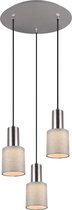 LED Hanglamp - Torna Waler - GU10 Fitting - 3-lichts - Rond - Mat Nikkel - Aluminium