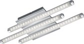 LED Plafondlamp - Plafondverlichting - Torna Staton - 12W - Warm Wit 3000K - Rechthoek - Mat Chroom - Aluminium