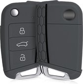 kwmobile autosleutel hoesje voor VW Golf 7 MK7 3-knops autosleutel - Autosleutel behuizing in grijs / zwart