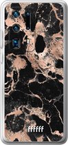 Huawei P40 Pro+ Hoesje Transparant TPU Case - Rose Gold Marble #ffffff