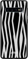 Samsung Galaxy S10 Hoesje TPU Case - Zebra Print #ffffff