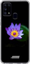 Samsung Galaxy M31 Hoesje Transparant TPU Case - Purple Flower in the Dark #ffffff