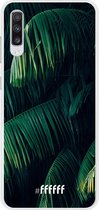 Samsung Galaxy A70 Hoesje Transparant TPU Case - Palm Leaves Dark #ffffff