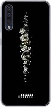 6F hoesje - geschikt voor Samsung Galaxy A50 -  Transparant TPU Case - White flowers in the dark #ffffff