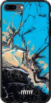iPhone 8 Plus Hoesje TPU Case - Blue meets Dark Marble #ffffff