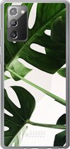 Samsung Galaxy Note 20 Hoesje Transparant TPU Case - Tropical Plants #ffffff