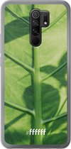 Xiaomi Redmi 9 Hoesje Transparant TPU Case - Leaves Macro #ffffff