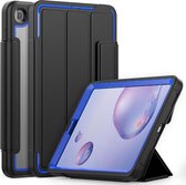 Samsung Galaxy Tab A 8.4 2020 Hoes - Tri-Fold Book Case met Transparante Back Cover en Pencil Houder - Blauw/Zwart