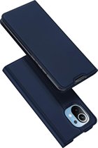 Xiaomi Mi 11 Bookcase Hoesje Donkerblauw - Dux Ducis (Skin Serie) + Cacious Screen Protector