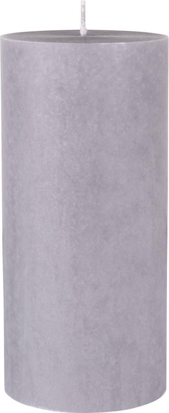 Grijze cilinderkaarsen/stompkaarsen 15 x 7 cm 50 branduren - geurloze kaarsen grijs