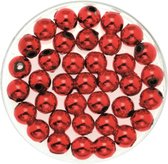 240x stuks sieraden maken glans deco kralen in het rood van 8 mm - Kunststof reigkralen voor armbandjes/kettingen