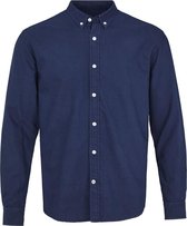 Kronstadt Overhemd Johan Oxford Washed Donkerblauw Button Down Slim Fit - XXL